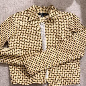 MOTEL Checkered Jacket - Brown and Yellow